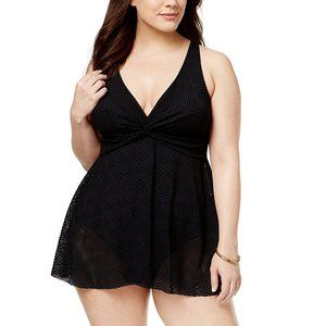 NWT Swim Solutions Flyaway Twist-Front Swimdress